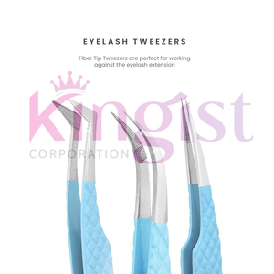 kC Super Product <b>Top</b> Quality Eyelash Extension Tweezer Set Purple powder Coated And Silver Tip And Card Box Packing Set - Product Image 5