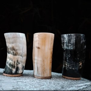 Regalos de Navidad, taza de cerveza de cuerno natural, decoración para el hogar, personalizada para cerveza, vino, estilo vikingo, al mejor precio - Product Image 4