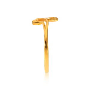 Minimalist Double Heart Gold Plated <b>Adjustable</b> <b>Ring</b> for Women Romantic Open Heart Designer Finger <b>Ring</b> - Product Image 4