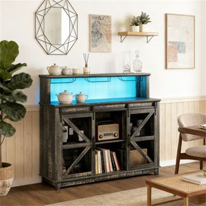 Mobili bar marroni per caffè e vino: pratici scaffali per l'organizzazione - Product Image 1