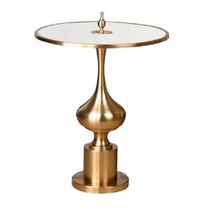 Table basse dorée tendance pour la maison, le salon, les villas, décoration de sol, table basse en métal de forme ronde - Product Image 4