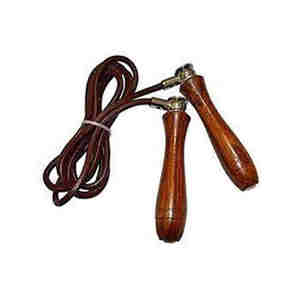 Cuerda de Saltar de Cuero con Mango de Madera, Longitud Ajustable para Entrenamiento de Boxeo y Ejercicio Físico - Product Image 2