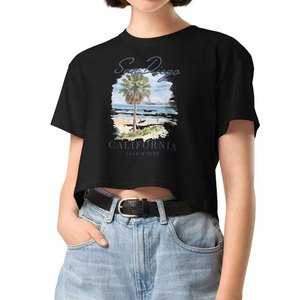 Reasonable Price Breathable High Performance Lightweight Best Service Slim Fit Short Sleeve Custom Logo Printed Women <b>Crop</b> <b>Top</b> - Product Image 1