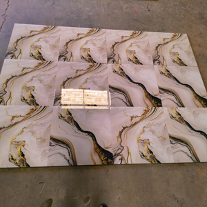 Carreaux de sol en porcelaine Carlin Gold 60x60 cm, imitation pierre brillante, style contemporain, pour salle de bain. - Product Image 3