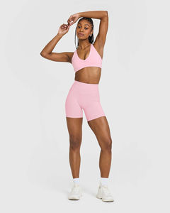 Shorts Unificados Color Rosa Pétalo para Mujer, Cintura Alta, Cintura Compresiva, Tela Transpirable - Product Image 4