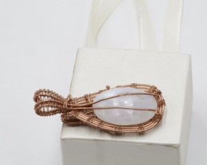 AAA+++ Natural <b>Moonstone</b> <b>Pendant</b> with Copper Wire Wrap Handmade Gemstone Jewelry Free Size Boho Healing Crystal <b>Pendant</b> - Product Image 1
