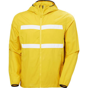 Chaqueta Cortavientos con Capucha para Hombre, Amarilla, de Alta Calidad, Impermeable, Ligera, Deportiva, Transpirable, con Rayas, Informal - Product Image 5
