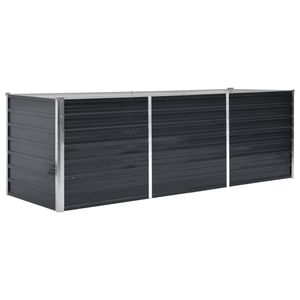 Grand lit de culture surélevé en acier galvanisé anthracite, structure de jardin durable - Product Image 2