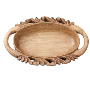 Bandeja de Servir Minimalista Hecha a Mano de Madera Natural Pulida, Libre de BPA, Ecológica, Bandeja Decorativa de Madera para Alimentos, para Cocina y Comedor - Product Image 3