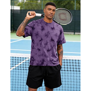 T-shirts à manches courtes col rond pour hommes, en coton, avec imprimé graphique, style streetwear décontracté, unisexe, Y2K, hipster, tie-dye - Product Image 5