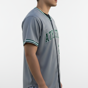 Maillots de baseball personnalisés par sublimation à prix d'usine, uniformes d'équipe en gros, respirants, à séchage rapide, en maille, col en V, grandes tailles - Product Image 5