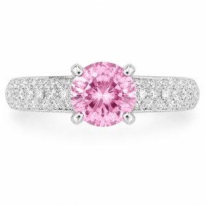 Luxury Round Cut Pink Tourmaline Gemstone Wedding <b>Ring</b> Party 10K 14K 18K Gold 925 935 Silver Rhodium Plated Fine Jewelry - Product Image 4