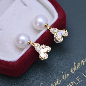 Freshwater 10-11mm White Round Strong <b>Light</b> Slight Flaw Pearls S925 Silver <b>Dragon</b> Model Earrings - Product Image 3