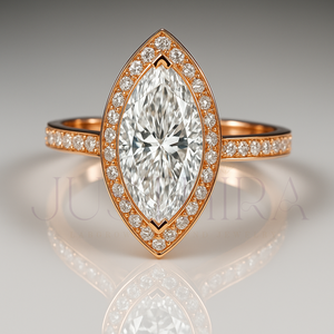 14k Rose Gold Plating Engagement Ring Classic Proposal Ring With Marquise Cut Moissanite Diamond Wedding Jewelry For Women Gift - Product Image 5