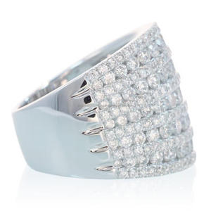 Round Brilliant Cut Moissanite Solid 925 Sterling Silver in Channel Set Wide Engagement Band <b>Statement</b> <b>Ring</b> for Unisex Men's - Product Image 4