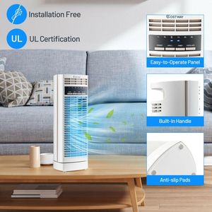 พัดลมตั้งโต๊ะแบบส่ายขนาด 14 นิ้ว พัดลมตั้งพื้นแบบตั้งโต๊ะพร้อม 3 ระดับความเร็วและตัวตั้งเวลา - Product Image 5