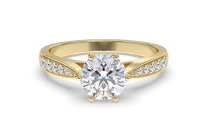 Anillo de hombro con diamantes redondos atemporales de 0.50 ct, diamantes cultivados en laboratorio en oro amarillo, blanco, rosa y platino de 18 quilates. - Product Image 2