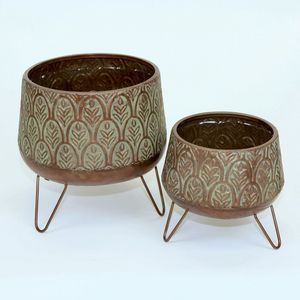Jardinière Moderne Écologique en Métal Doré avec Finition Acide pour Décorations Florales Maison & Jardin - Product Image 6