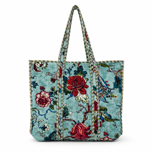 Bolso de Hombro Reversible de Terciopelo Acolchado con Estampado Floral Hecho a Mano en India, Personalizado para Mujer, Marca Le Souvenirs, Primavera - Product Image 1