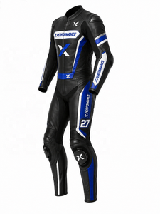 Combinaison de moto en cuir personnalisée pour équipe |   Noir Vert |   Fabricant OEM ODM |   Qualité de conception haut de gamme |   Vêtements de course - Product Image 3