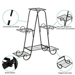 Artisasset Supporto per Piante in Vaso a 4 Livelli con 6 Strisce Verticali, Altezza 31 Pollici, Collezione YS, Vernice Nera, Confezione Singola - Product Image 3