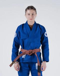 Kimono de Jiu-Jitsu professionnel blanc uni, option bleue personnalisée, uniforme de Jiu-Jitsu brésilien pour hommes - Product Image 1