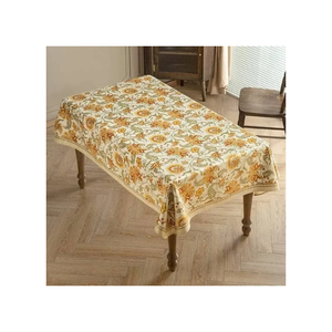 Nappe de table moderne en coton biologique mélangé, imprimé motifs pastel, texture douce, poids et nombre de fils, fabriquée en Inde, fourniture OEM - Product Image 6