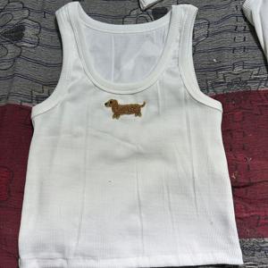 <b>Beaded</b> Crab Embroidery Ribbed Cotton Tank Tops Women Marine Animal Theme Sleeveless Crop Vests Summer Casual Inner Base Shirts - Product Image 6