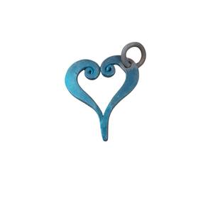 Colgante de Hoja Metálica con Pátina Azul Hecho a Mano, Estilo Vintage, Accesorio para Creación de Joyas, Componente Único para Collar, Precio Más Bajo - Product Image 3