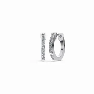 Pendientes de aro con diseño moderno de diamantes celestiales en forma redonda para boda y compromiso, regalo para mujeres de la India. - Product Image 1