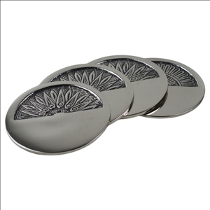Tapete Redondo de Color Oscuro, Ideal para Decoración del Hogar, Hoteles y Restaurantes, con Acabado Plateado, Diseño de Posavasos - Product Image 1
