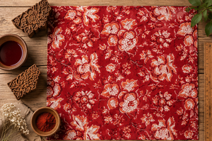 Red Hand Block Eco-Friendly Cotton <b>Fabric</b> Traditional Indian <b>Textile</b> Bags Purses Sewing Apparel <b>Home</b> Decor Boys Girls - Product Image 3