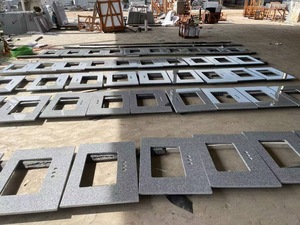 Plans de travail en granit naturel Vietnam, base blanche avec taches grises, finition polie, pour cuisine, salle de bain, meuble-lavabo, design moderne - Product Image 4