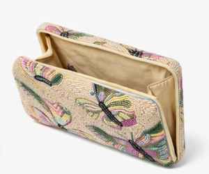 Handmade Classic Square Beaded Clutch Bag for Women Butterfly Design Luxury Bead Embroidery-Trendy Ladies Wedding Party Clutch - Product Image 2