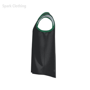 <b>Spark</b> Clothing Custom Basketball Jersey Men's Sleeveless Sublimated Print Black <b>Green</b> Mesh Tank <b>Top</b> For Adult - Product Image 5