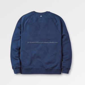 Design Simple Qualité De Luxe Bleu Foncé Polaire Dos Ras Du Cou Raglan Fit Pull Sweat Hommes HoodiesDDP Expédition - Product Image 2