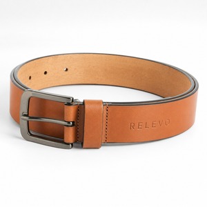 Cinturón de Cuero Genuino, Piel de Vaca, Color Sólido, Hebilla de Acero Rectangular, Estilo Casual, Moldeado en una Sola Pieza, Duradero - Product Image 1