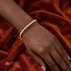 Classic Round Cut Moissanite Tennis Bracelet for Women Rose Gold Tone Luxury Stainless Steel Jewelry <b>Gift</b> - Product Image 4
