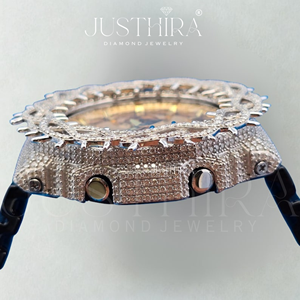 Montre de luxe à lunette argentée pour homme ou femme, montre G-Shock avec diamants Moissanite VVS de qualité supérieure, au meilleur prix d'usine - Product Image 4