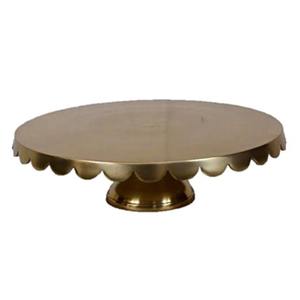 Nouveau porte-gâteau en métal plaqué or Vintage petit design rond taille personnalisée mariages parfait élégant accessoire de fête d'affichage de gâteau - Product Image 1