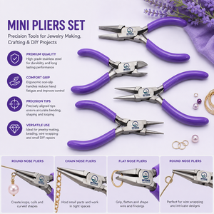 Juego Profesional de 4 Pinzas para Joyería, Mini Pinzas de Acero Inoxidable para Abalorios y Alambre, Herramientas de Precisión para Manualidades - Product Image 2