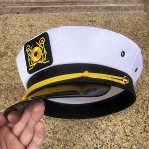Gorras de Capitán de Yate Blancas con Bordado Personalizado Dorado, al por Mayor, para Promoción - Product Image 4