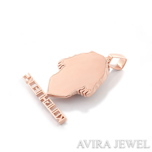 Collar con Colgante Hip Hop de Plata de Ley 925, Chapado en Oro Rosa, Diseño Unisex para Hombre y Mujer, con Diamante Moissanita - Product Image 2