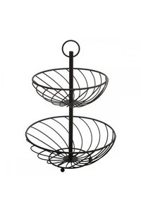 Panier de rangement double couche noir de qualité supérieure à prix abordable pour fruits et légumes, idéal pour les mariages et la cuisine - Product Image 2