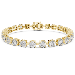 Round Solitaire Tennis <b>Bracelet</b> Lab Grown Diamond 10K 14K <b>Solid</b> Gold DEF VVS Bridal Wedding <b>Bracelet</b> Fine Jewelry for Women Gift - Product Image 3