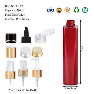 Top Screen Printed Custom Label Pump Sprayer Bottom PET Plastic Bottles Unalilia <b>Red</b> Square 120ml/280ml/850ml <b>Shampoo</b> - Product Image 2