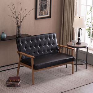 เก้าอี้นั่งแบบสองคนสไตล์เรโทรสีดำอ่อนขนาด126x70x84ซม. - Product Image 3