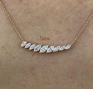 Marquise Lab Grown IGI <b>D</b>-E-F VVS-VS Diamond Pendant and Chain in 14K Gold Rose Gold White Gold and Sterling Silver Jewelry - Product Image 4