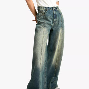 Jeans Casuales de Corte Ajustado para Hombre, 100% Algodón Transpirable, Alta Calidad, Nueva Colección 2025, Precio al por Mayor, Personalizables, Pantalones Vaqueros para Mujer - Product Image 1