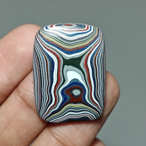Cabochon en Fordite |   Coussin de protection pour peinture automobile Detroit |   30x22x4 mm. |   12 Ct. |   E757 - Product Image 3